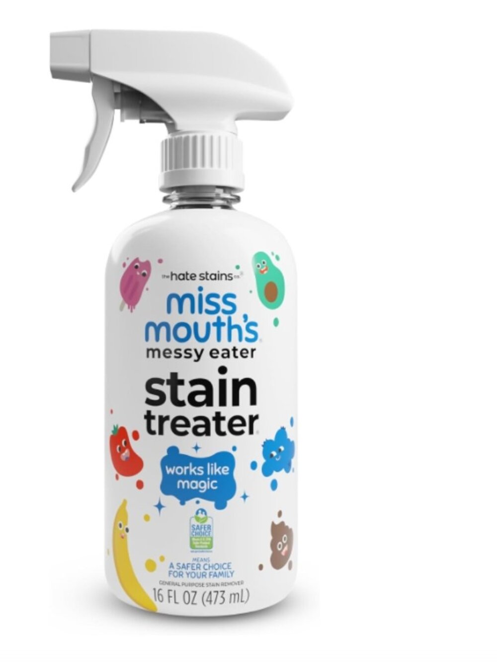 Miss Mouth's Messy Eater Stain Treater Bundle - 16oz Spray and 16oz Refill Pouch - Picture 2 of 8